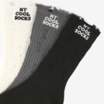 Skarpetki z przetarciami MY COOL SOCKS ecru
