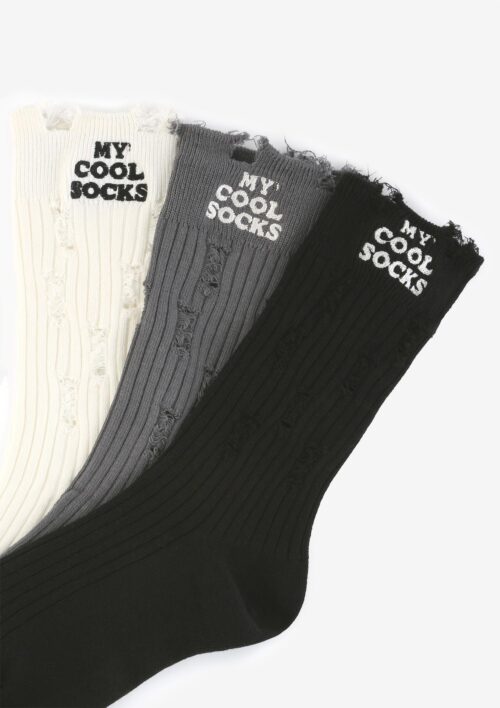 Skarpetki z przetarciami MY COOL SOCKS ecru