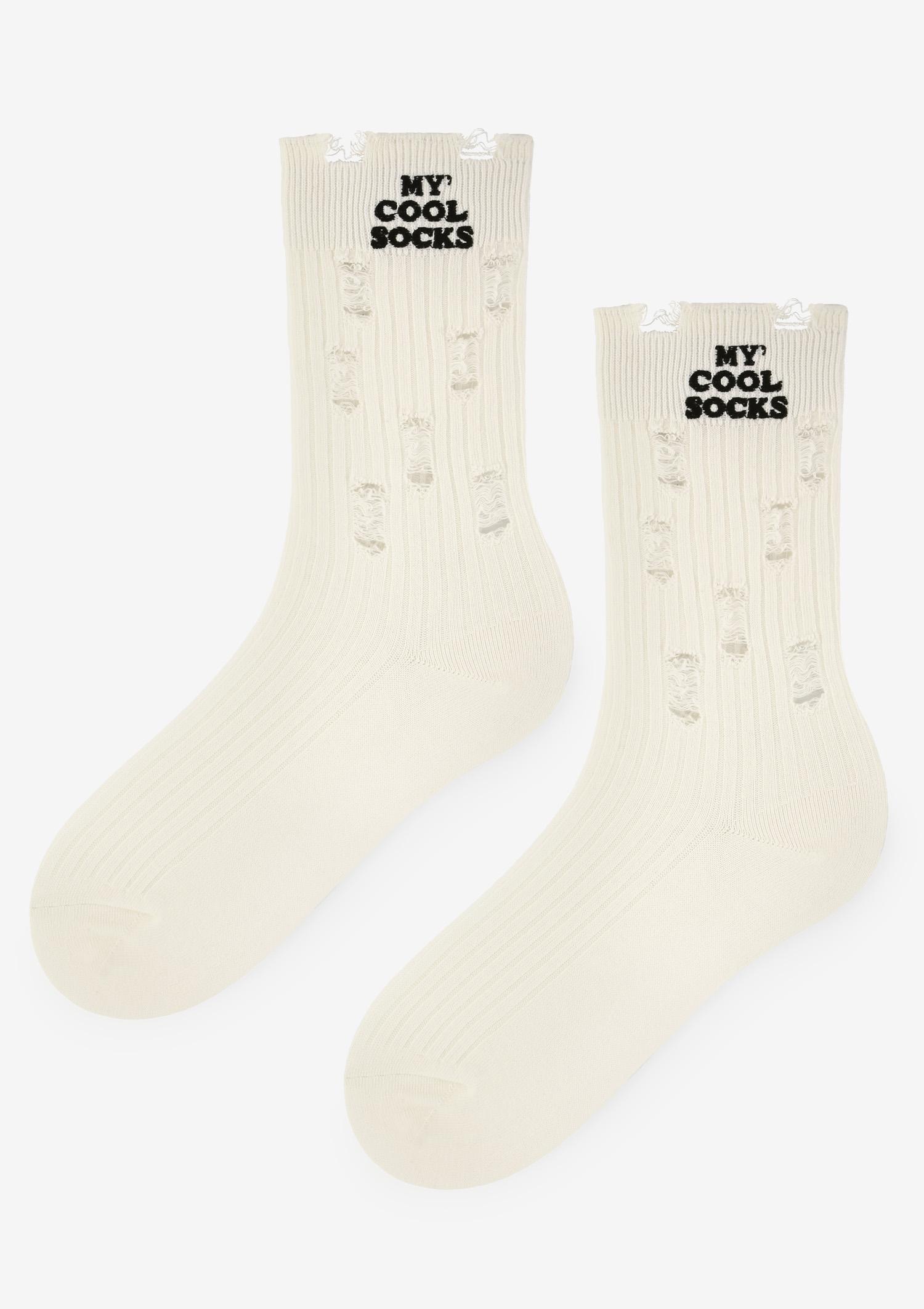 Skarpetki z przetarciami MY COOL SOCKS ecru Skarpetki z przetarciami MY COOL SOCKS ecru