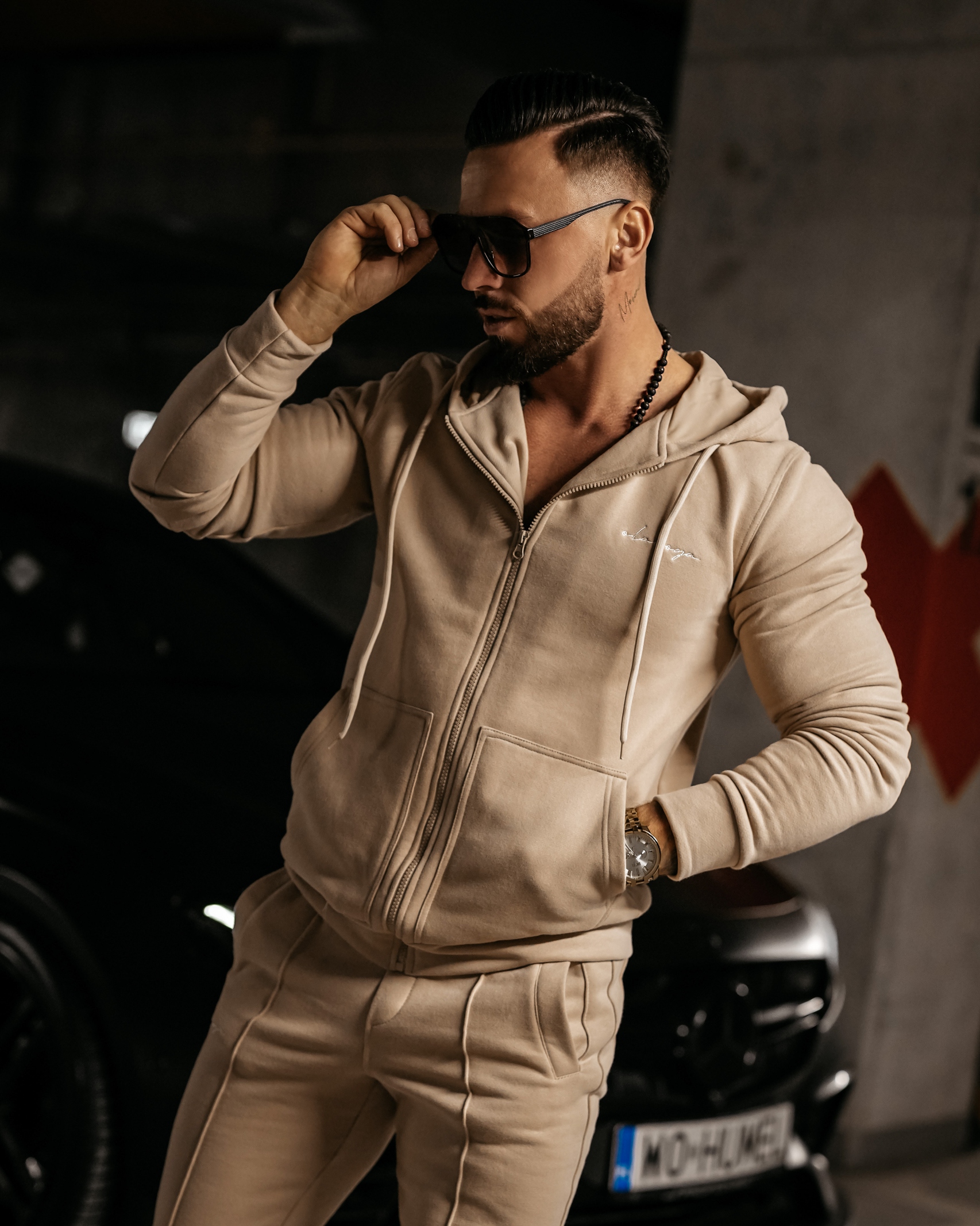 Komplet dresowy męski Viril Ola Voga beżowy