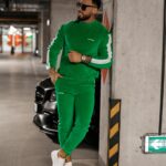 Komplet męski welurowy Ravi Ola Voga zielony