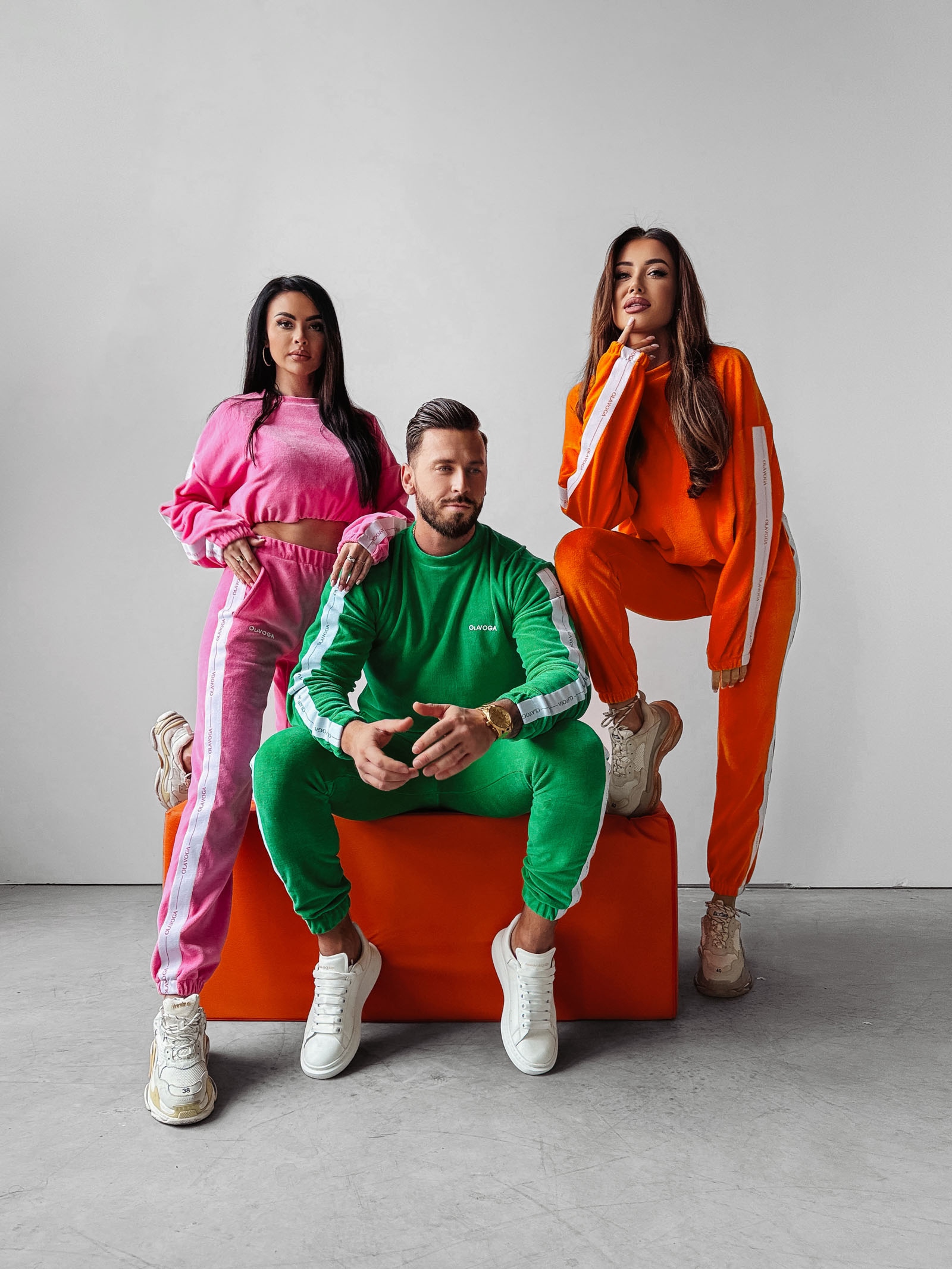 Komplet męski welurowy Ravi Ola Voga zielony