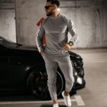 Komplet męski welurowy Ravi Ola Voga j.szary