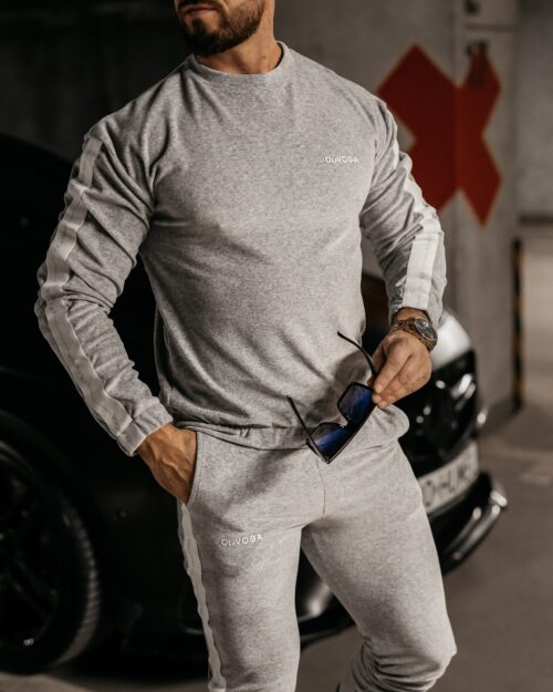 Komplet męski welurowy Ravi Ola Voga j.szary