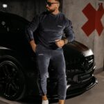 Komplet męski welurowy Ravi Ola Voga grafit