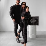 Komplet męski welurowy Ravi Ola Voga czarny