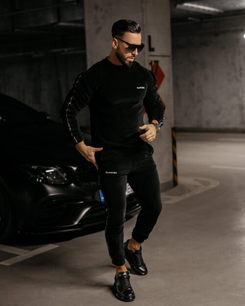 Komplet męski welurowy Ravi Ola Voga czarny