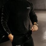 Komplet męski welurowy Ravi Ola Voga czarny