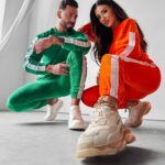 Komplet welurowy damski Blum Ola Voga pomarańczowy