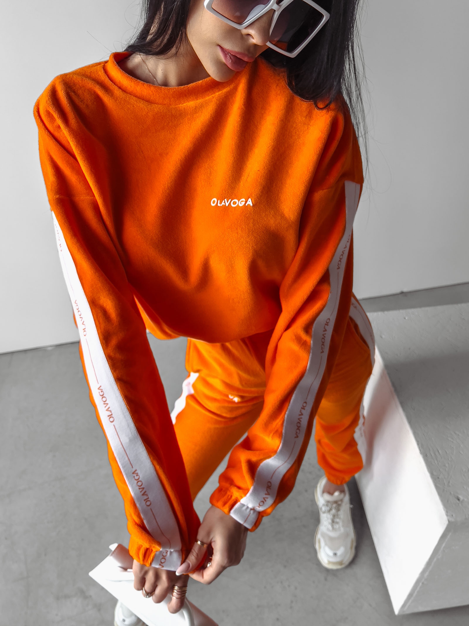 Komplet welurowy damski Blum Ola Voga pomarańczowy Komplet welurowy damski Blum Ola Voga pomarańczowy