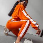 Komplet welurowy damski Blum Ola Voga pomarańczowy