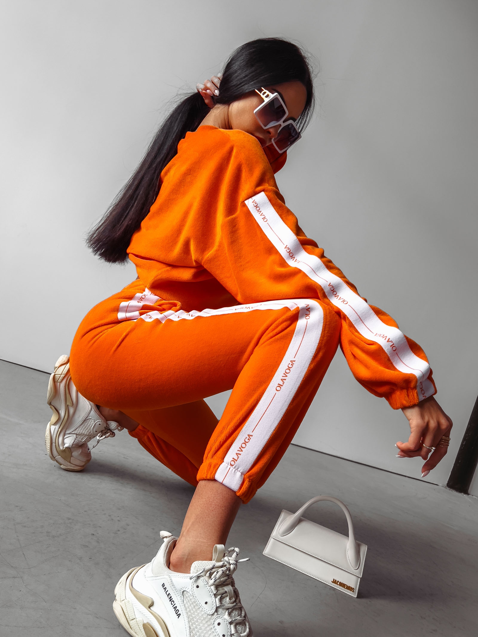 Komplet welurowy damski Blum Ola Voga pomarańczowy Komplet welurowy damski Blum Ola Voga pomarańczowy