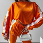 Komplet welurowy damski Blum Ola Voga pomarańczowy