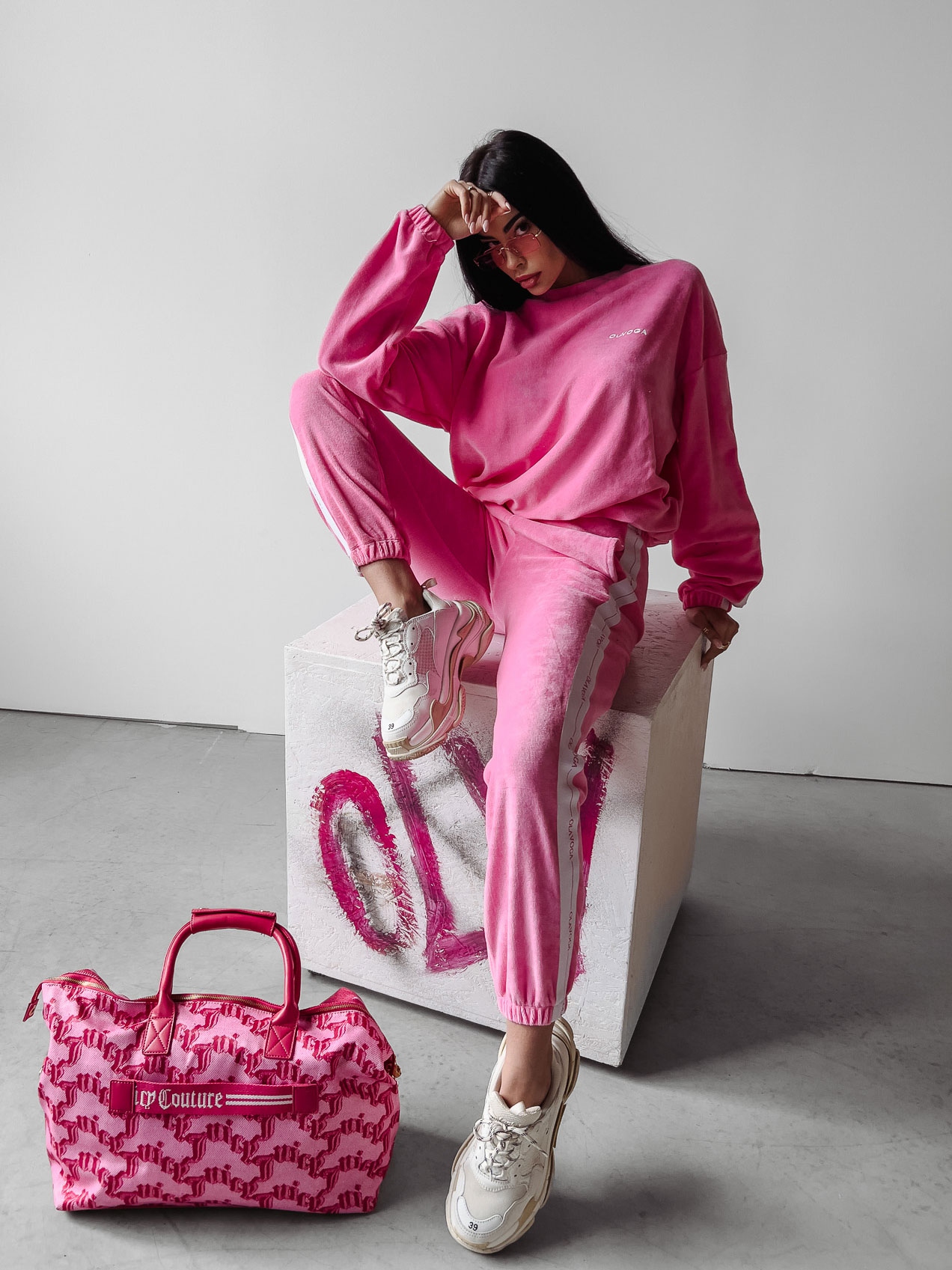 Komplet welurowy damski Blum Ola Voga różowy