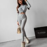 Komplet dzianinowy Opal Ola Voga szary