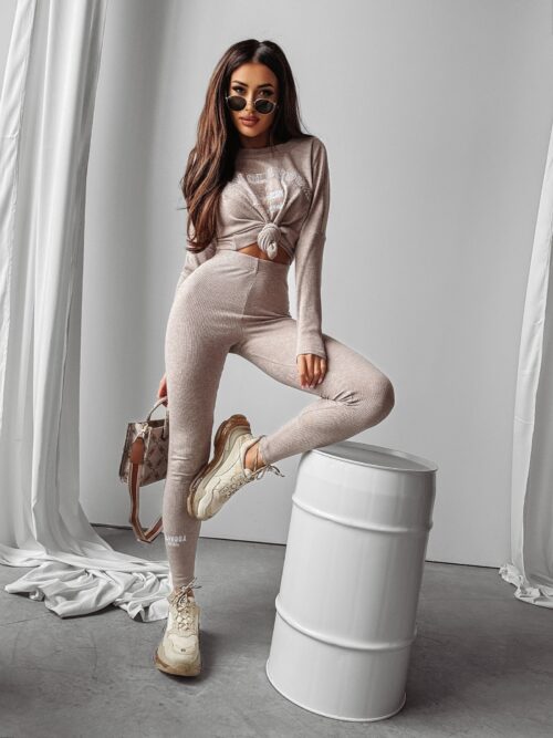 Komplet dzianinowy Opal Ola Voga beżowy