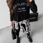 Komplet dzianinowy Opal Ola Voga czarny