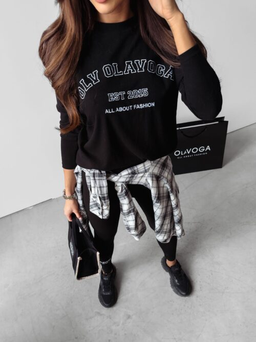 Komplet dzianinowy Opal Ola Voga czarny