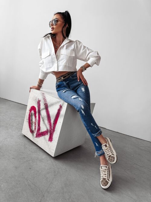 Spodnie jeansowe high waist Dore Ola Voga niebieskie