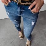 Spodnie jeansowe high waist Dore Ola Voga niebieskie