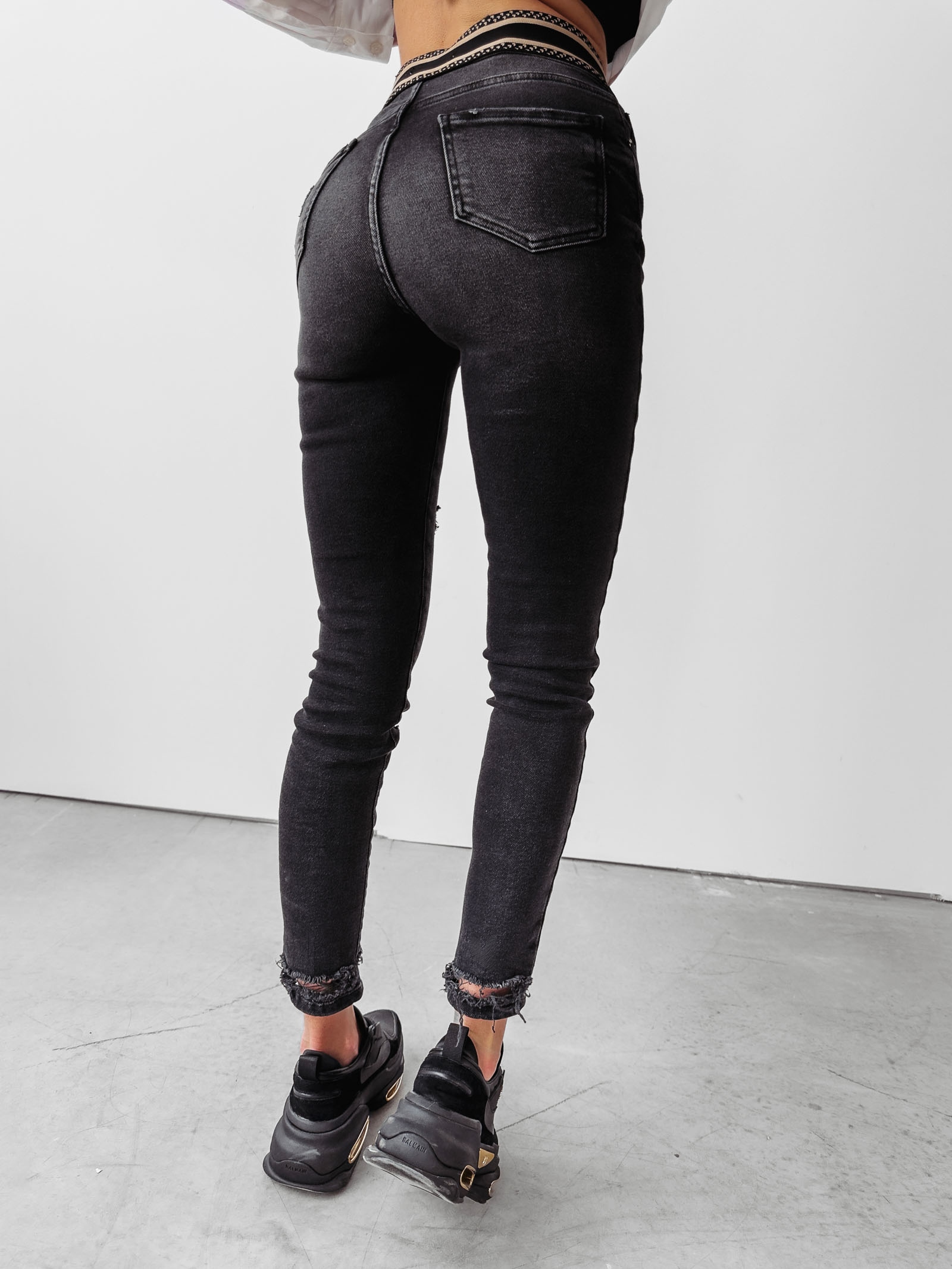 Spodnie jeansowe high waist Dore Ola Voga czarne