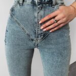 Spodnie skinny jeansowe Aster Ola voga niebieskie