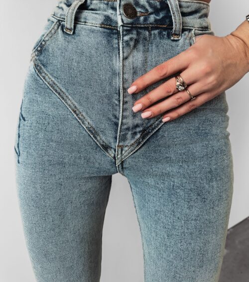 Spodnie skinny jeansowe Aster Ola voga niebieskie