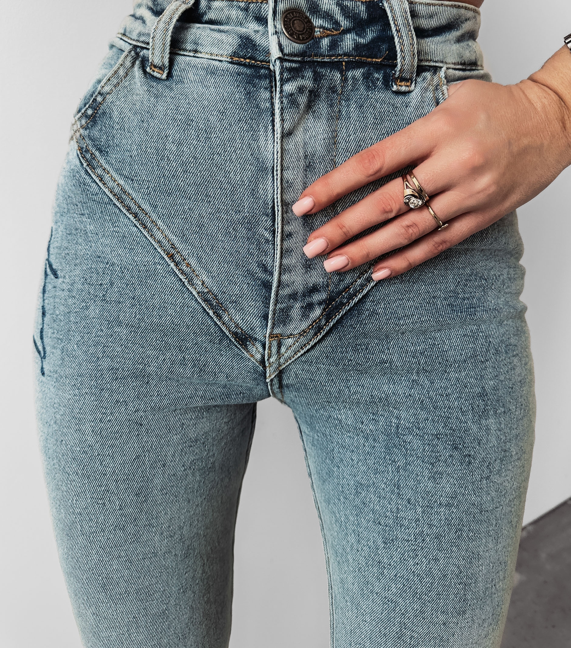 Spodnie skinny jeansowe Aster Ola voga niebieskie