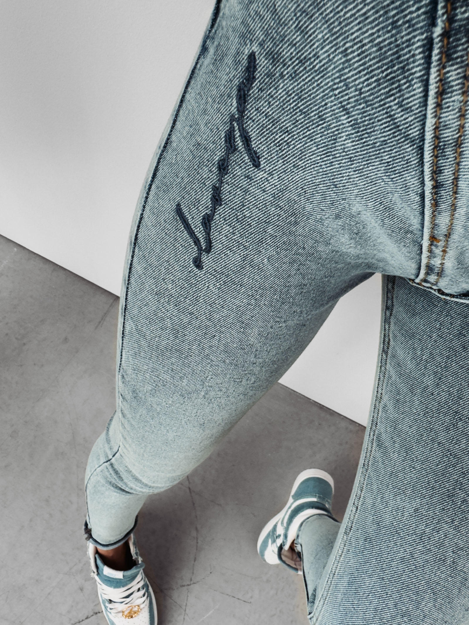 Spodnie skinny jeansowe Aster Ola voga niebieskie