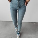 Spodnie skinny jeansowe Aster Ola voga niebieskie