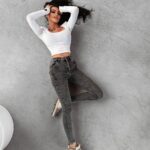 Spodnie skinny jeansowe Aster Ola Voga czarne