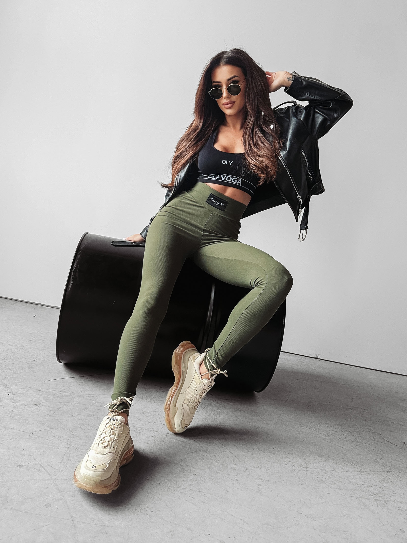 Legginsy modelujące push up Roder Ola Voga khaki Legginsy modelujące push up Roder Ola Voga khaki