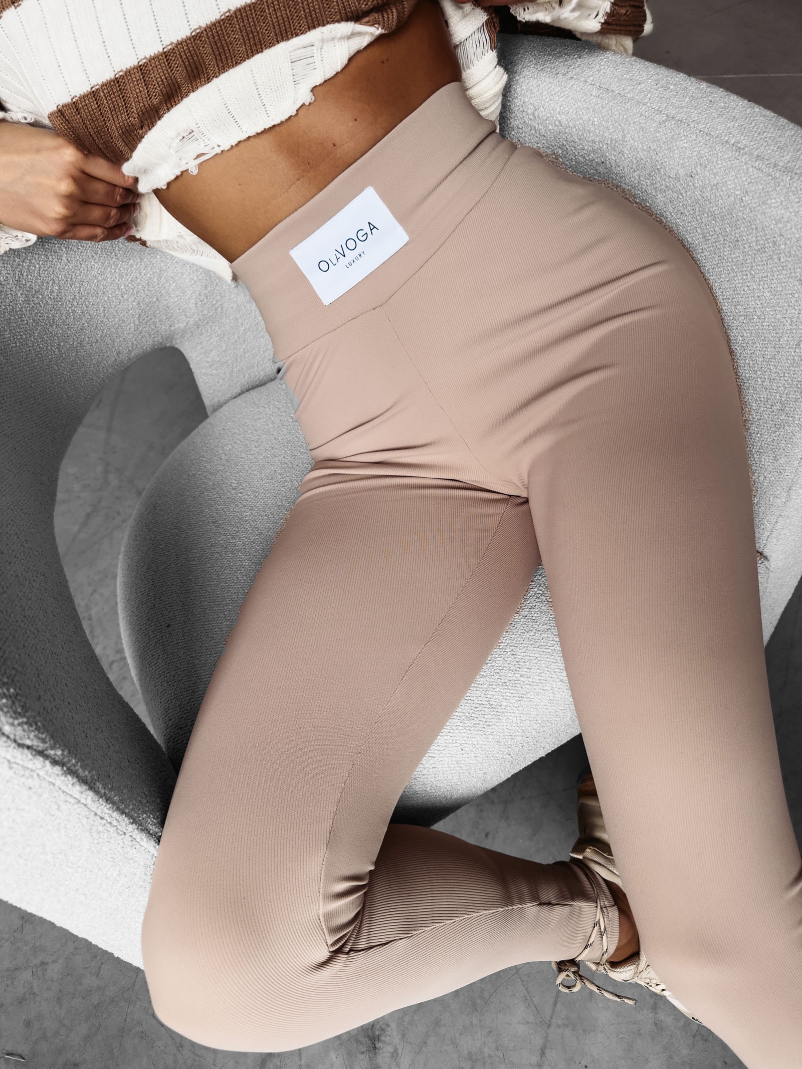 Legginsy modelujące push up Roder Ola Voga beżowe