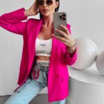 Marynarka oversize Vanet Ola Voga amarantowa