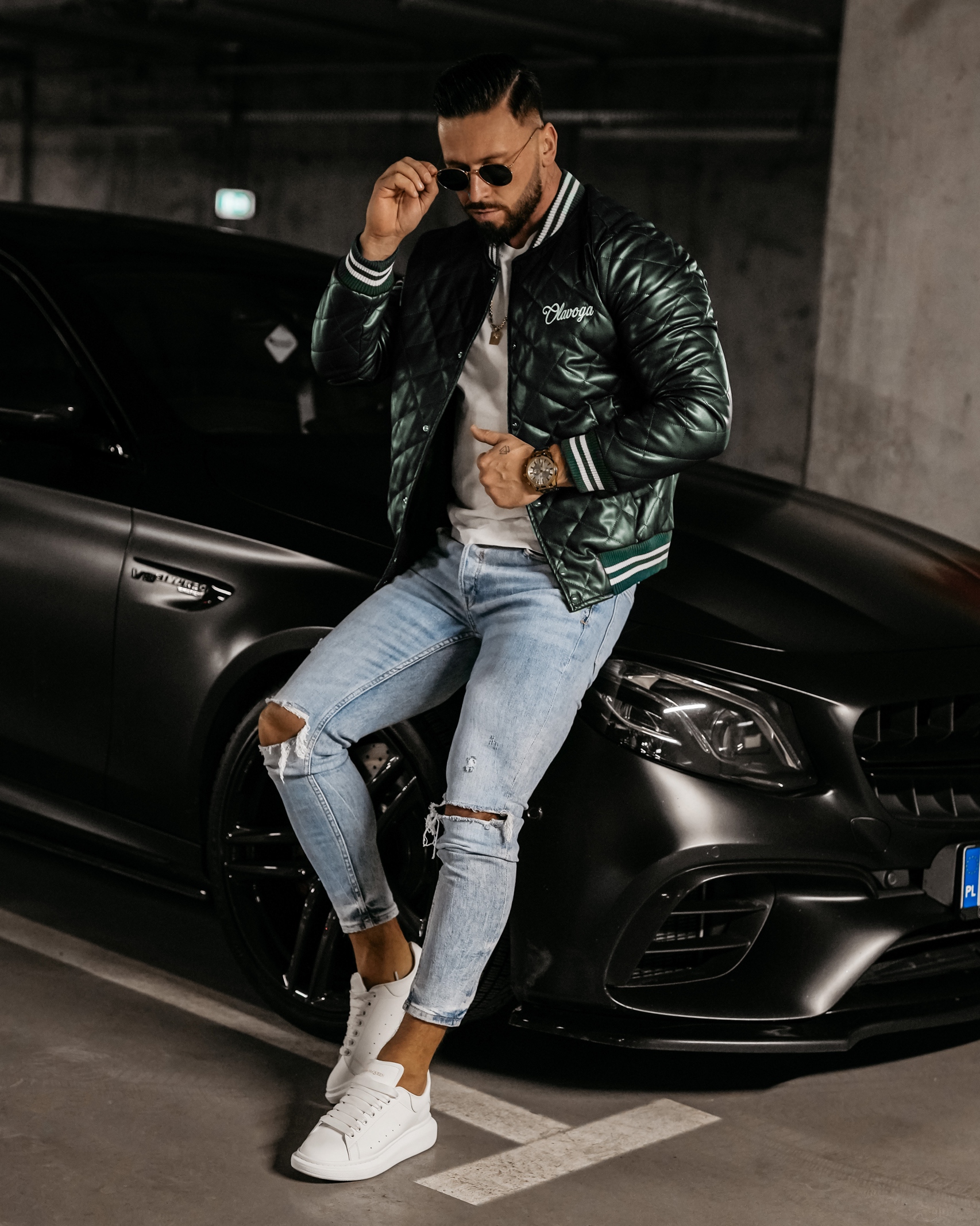 Kurtka przejściowa bomberka męska Medre Ola Voga butelkowa