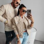 Kurtka przejściowa bomberka męska Medre Ola Voga beżowa