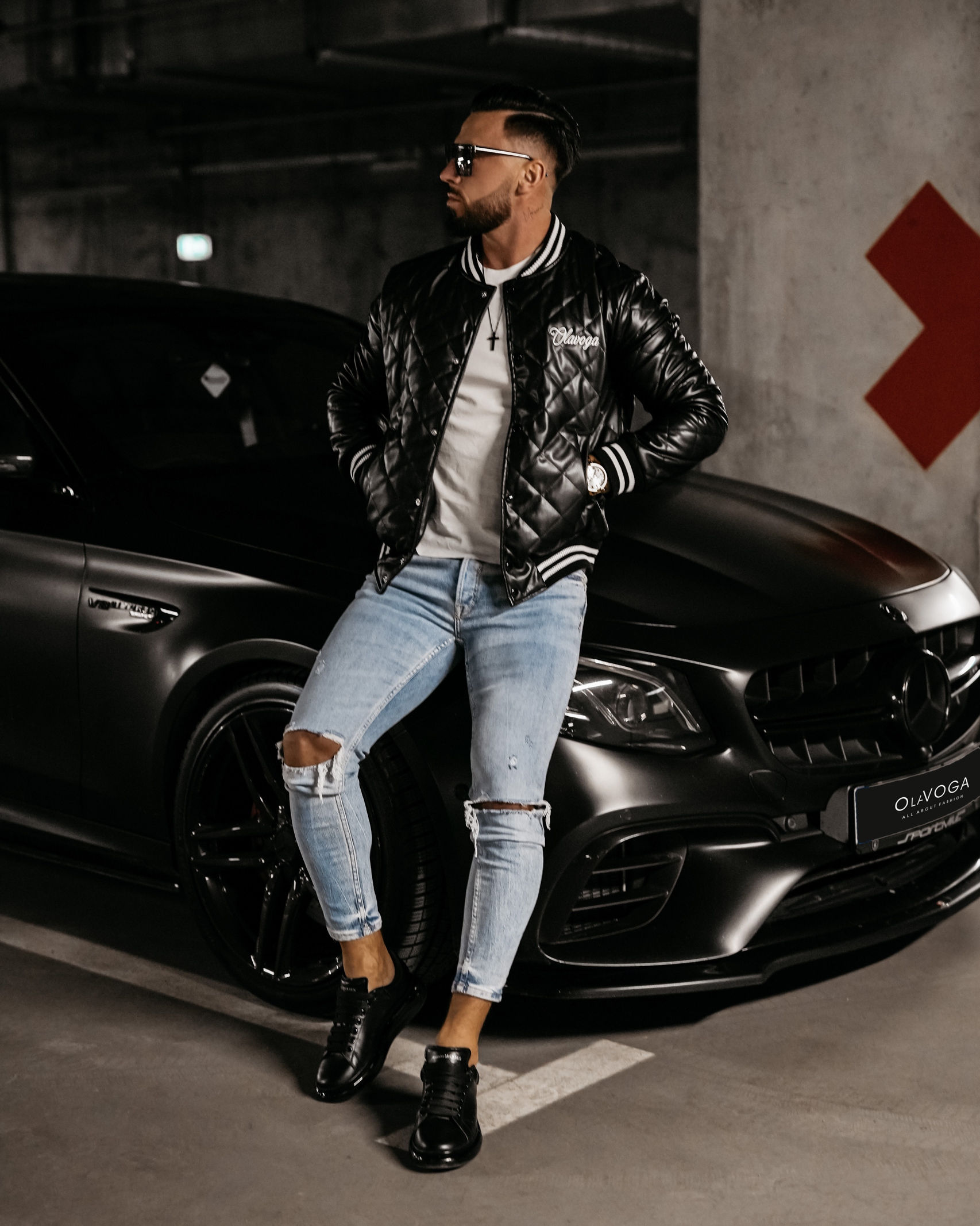 Kurtka przejściowa bomberka męska Medre Ola Voga czarna