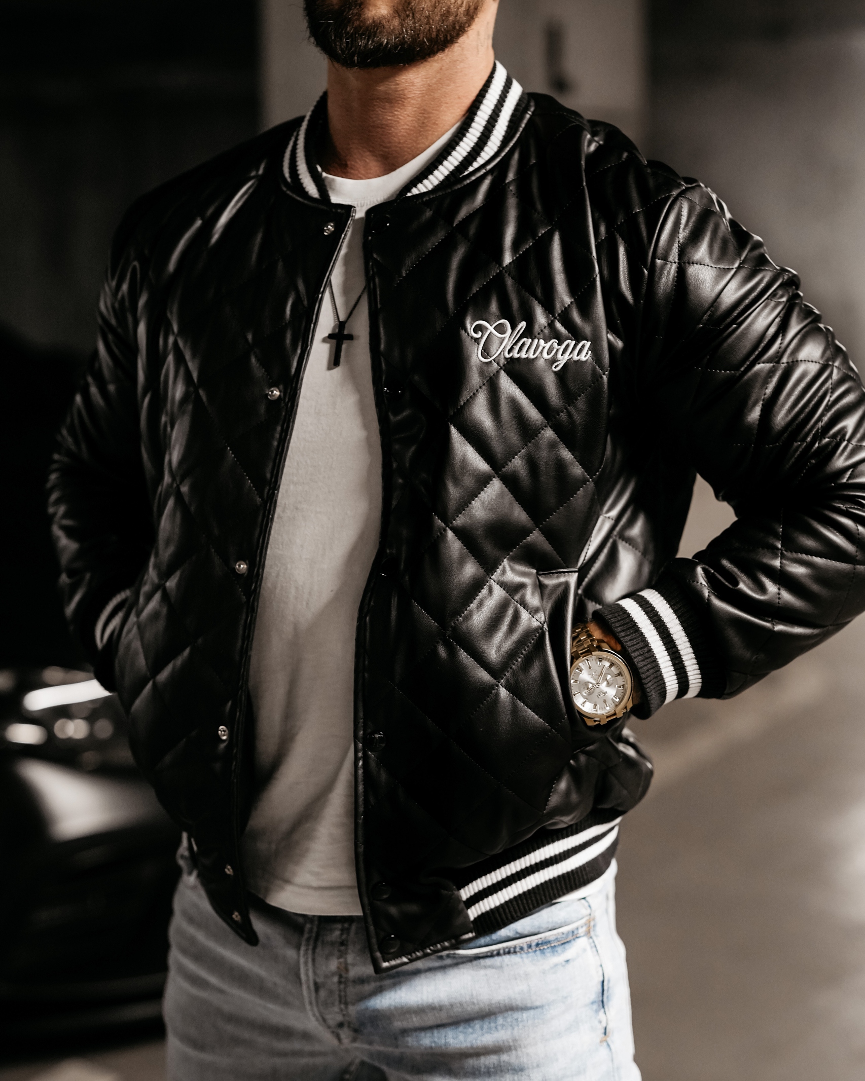 Kurtka przejściowa bomberka męska Medre Ola Voga czarna Kurtka przejściowa bomberka męska Medre Ola Voga czarna