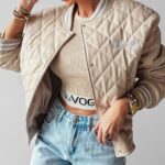 Kurtka bomberka damska Komi Ola voga beżowa