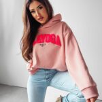 Bluza bawełniana z kapturem Lissa Ola Voga pudrowa