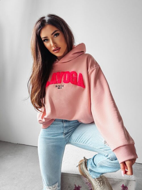 Bluza bawełniana z kapturem Lissa Ola Voga pudrowa