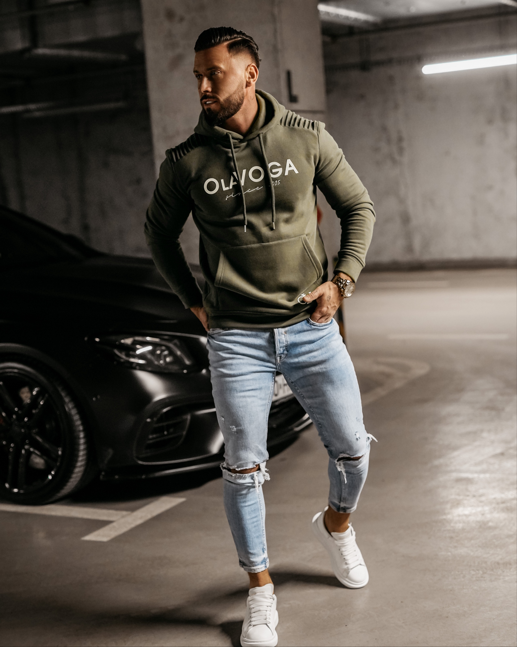 Bluza męska z kapturem Pedro Ola Voga khaki