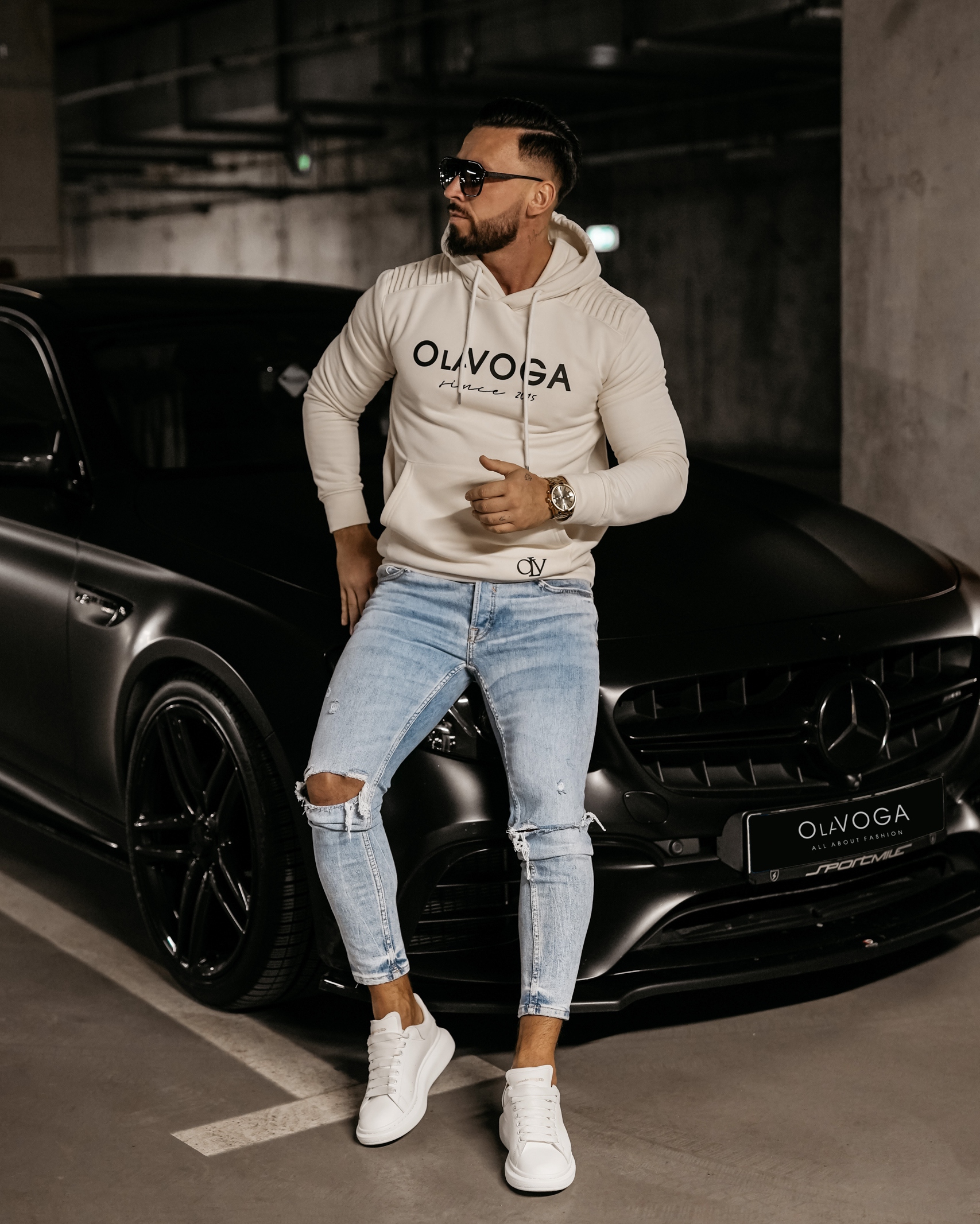 Bluza męska z kapturem Pedro Ola Voga ecru