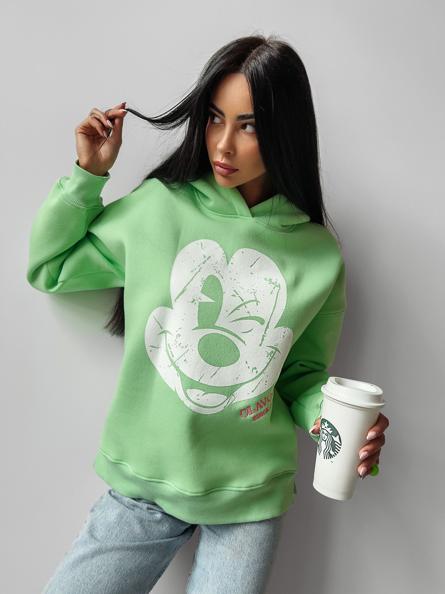 Bluza damska z Mickey Tikus Ola Voga zielona