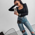 Bluzka dopasowana basic Fate Ola Voga czarna