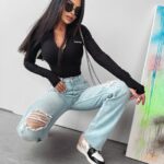 Bluzka z suwakiem Spine Ola Voga czarna