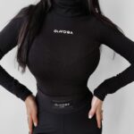 Bluzka golf bawełniana Daisy Ola voga czarna