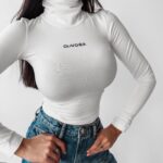 Bluzka golf bawełniana Daisy Ola voga ecru