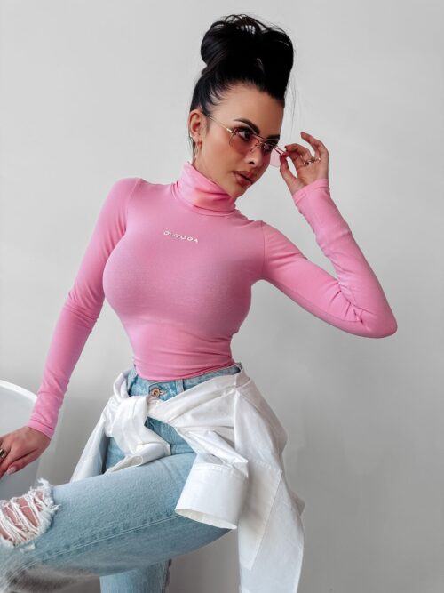 Bluzka golf bawełniana Daisy Ola voga różowa