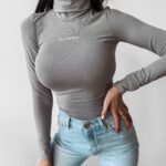 Bluzka golf bawełniana Daisy Ola voga szara